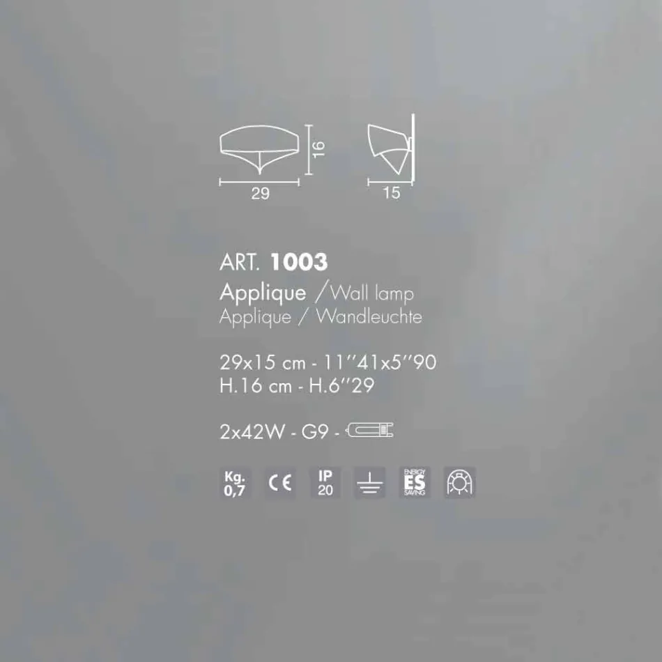 Moderner Entwurf der galvanischen Wand der Selene Scudo, hergestellt in Italien Viadurini