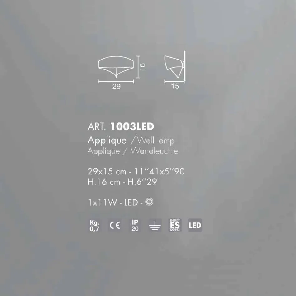 Moderner Entwurf der galvanischen Wand der Selene Scudo, hergestellt in Italien Viadurini