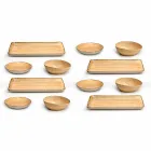 Service 12 rechteckige und runde farbige Steinzeugplatten, modernes Design - Simba Viadurini