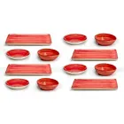 Service 12 Rechteckige und runde Farbtafeln Modernes Design in Steinzeug - Simba Viadurini