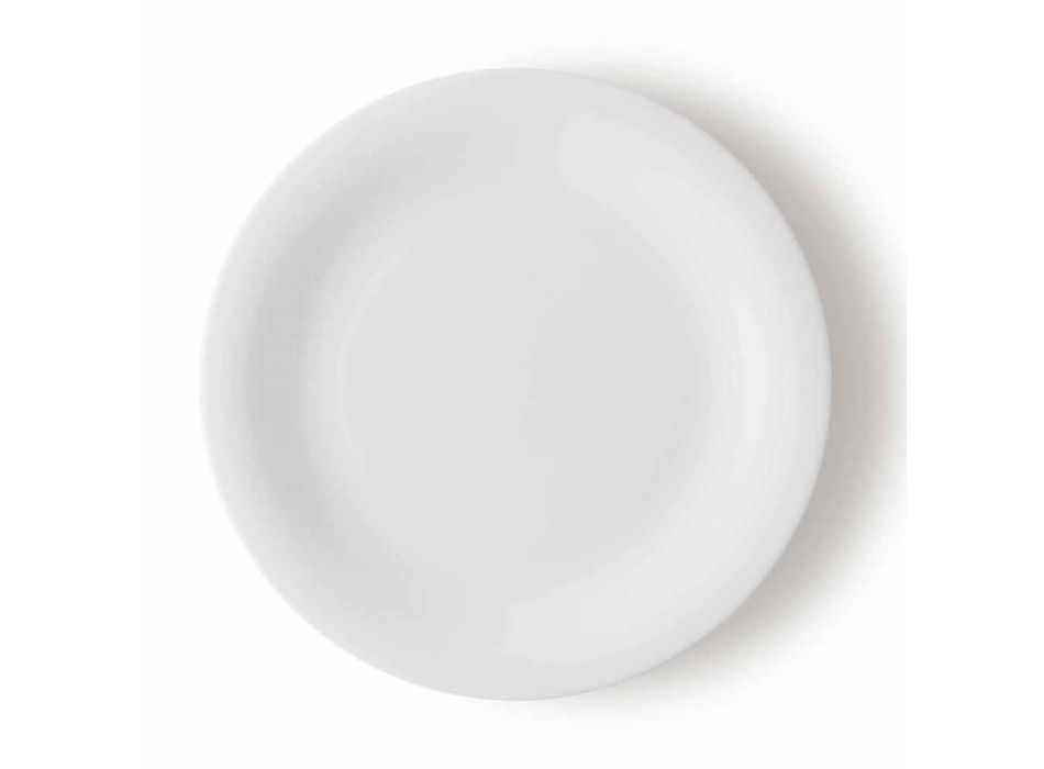 24 elegante Teller im weißen Porzellandesign - Doriana Viadurini