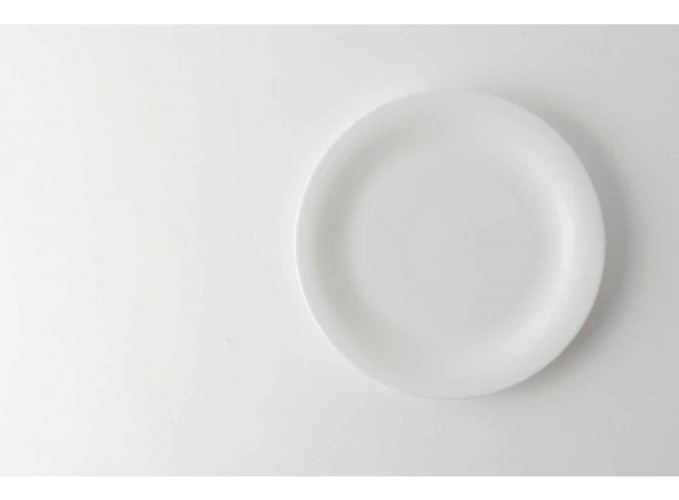 24 elegante Teller im weißen Porzellandesign - Doriana Viadurini