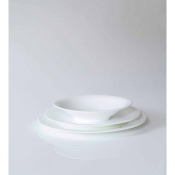 24 elegante Teller im weißen Porzellandesign - Doriana