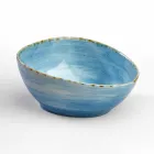 Set mit 8 modernen rechteckigen Designplatten und farbiger Steinzeugschale - Simba Viadurini