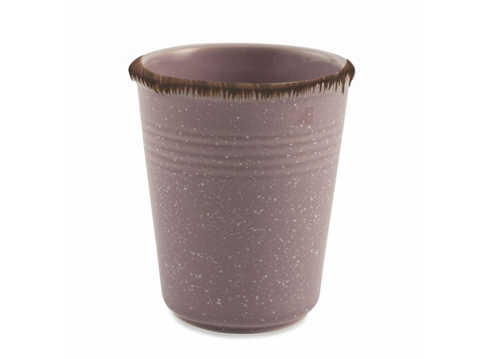 Farbiges Keramik-Wasserglas-Set und 12-teiliger Rand - Abruzzen Viadurini
