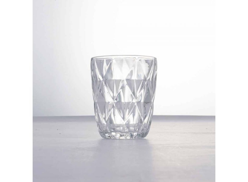 Dekoriertes transparentes Glas Wasserglas Set, 12 Stück - Renaissance Viadurini