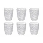 Glasset aus farbigem und geschnitztem Glas Wasser 12-teilig - Brillo Viadurini