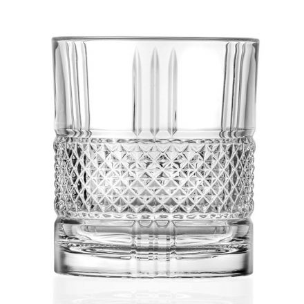 Niedriges Trinkglas-Set aus verziertem Öko-Kristall 12-teilig - Lively Viadurini