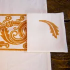 Italienischer Handwerker-Frühstücksservice Handabdruck auf alten Stoffen - Marken Viadurini