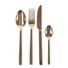 Komplettes Besteckset in schwarzem Stahl- oder Kupferdesign 24-teilig - Fayette Viadurini