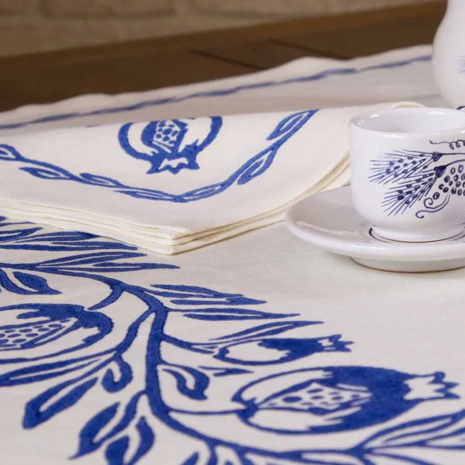 Leinen Frühstücksservice mit handgefertigten Einzelstücken - Marken Viadurini