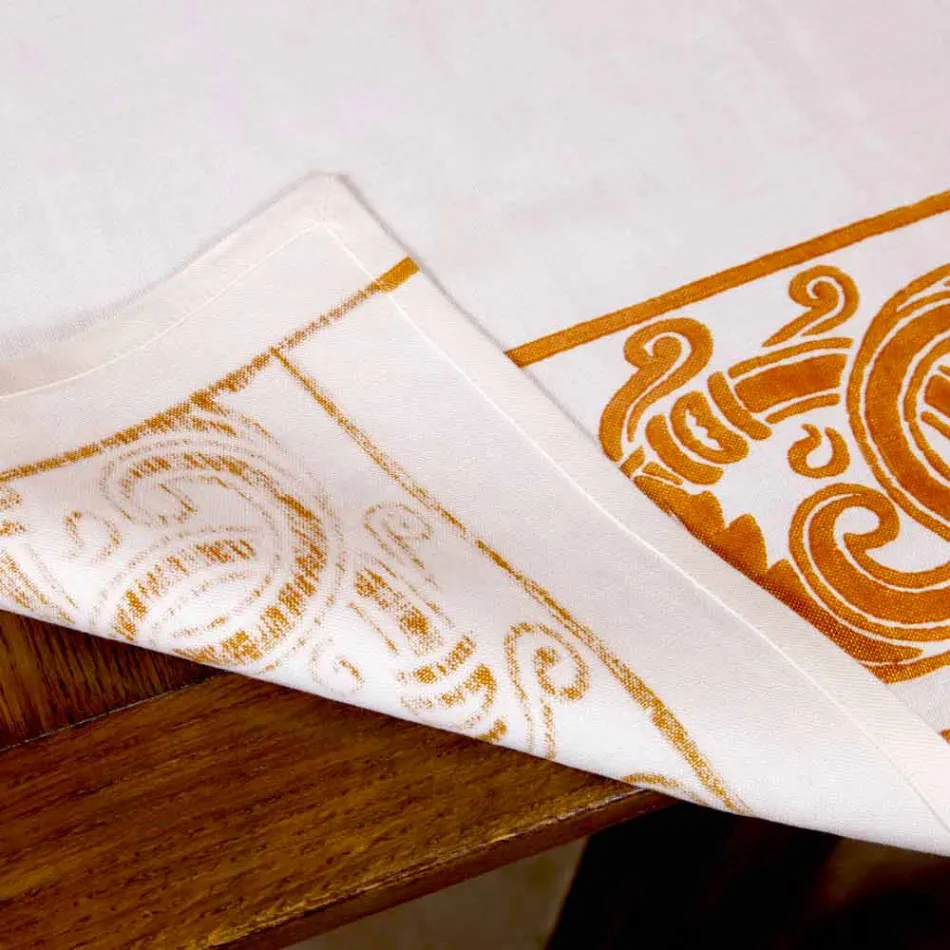 Leinen Frühstücksservice mit handgefertigten Einzelstücken - Marken Viadurini