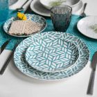 Kompletter Tischservice aus farbigem Porzellan 18 Stück - Indonesien Viadurini