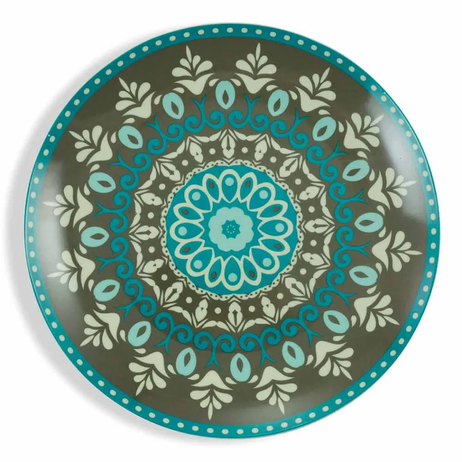 Blau gefärbtes Porzellangeschirr Set 18 Stück - Eivissa Viadurini