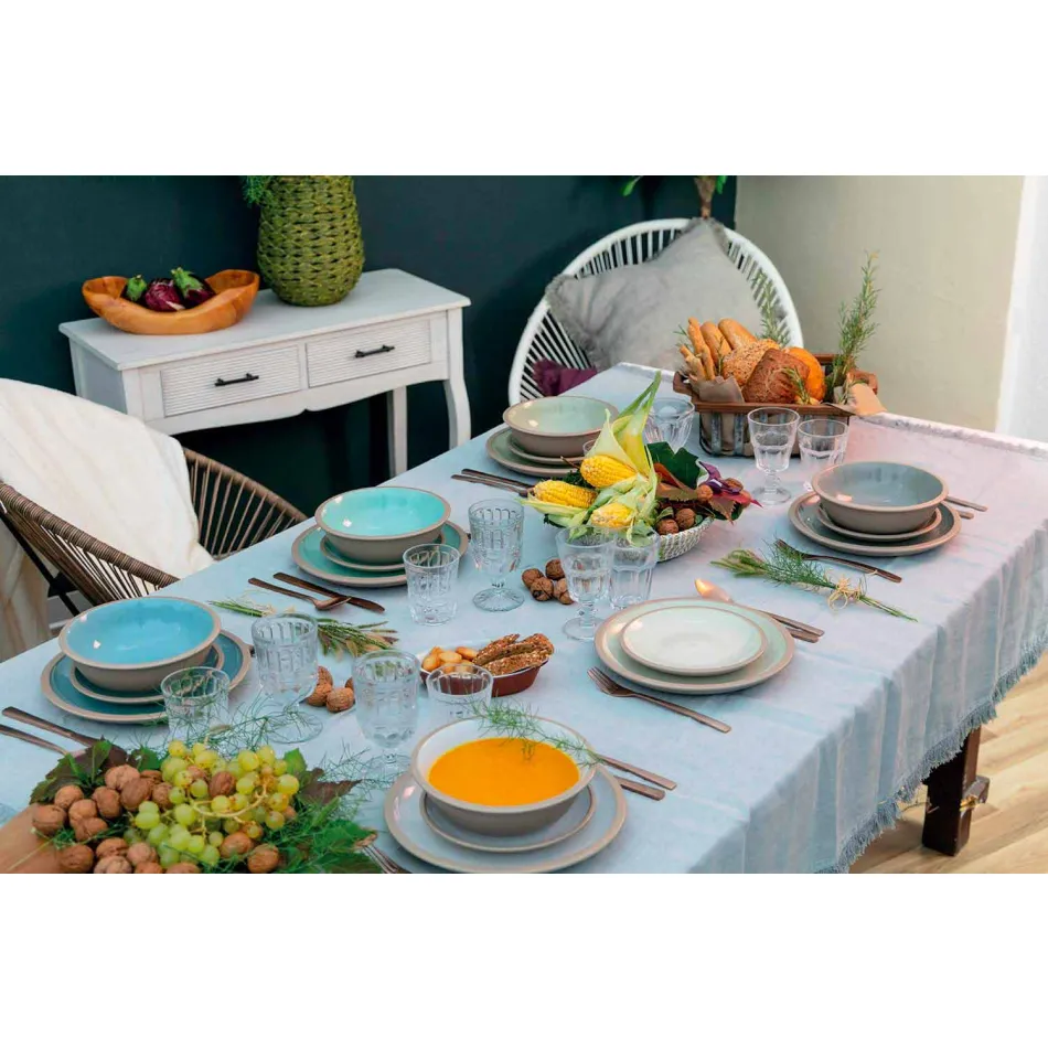 Geschirr farbige Geschirr Set Full 18 Stück Design - Osteria Viadurini