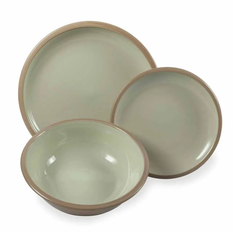 Geschirrset Farbige Teller Full 18 Pieces Design - Osteria Viadurini