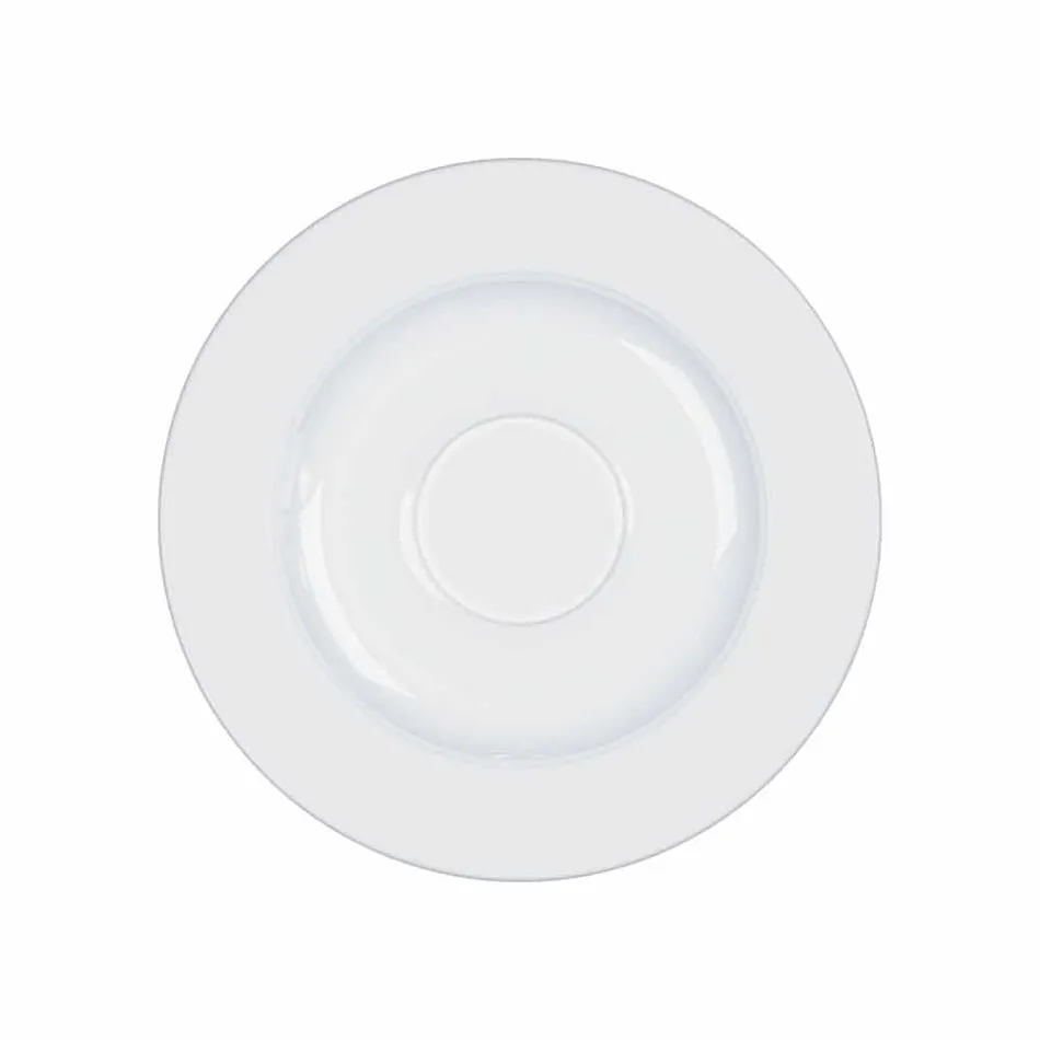 Komplettes Teeservice Modernes Design aus weißem Porzellan 14 Stück - Teleskop Viadurini