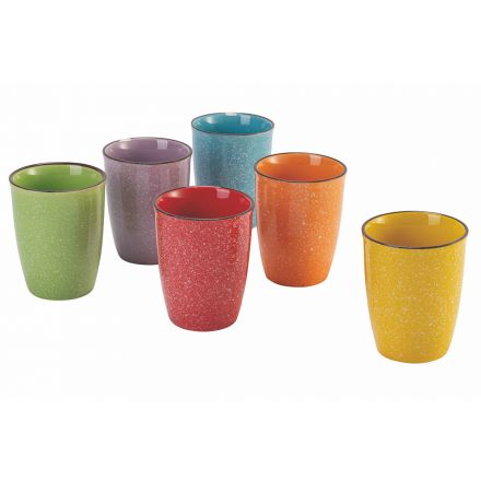 Hohes Wasserglasservice aus farbiger Keramik 12-teilig - Abruzzen Viadurini