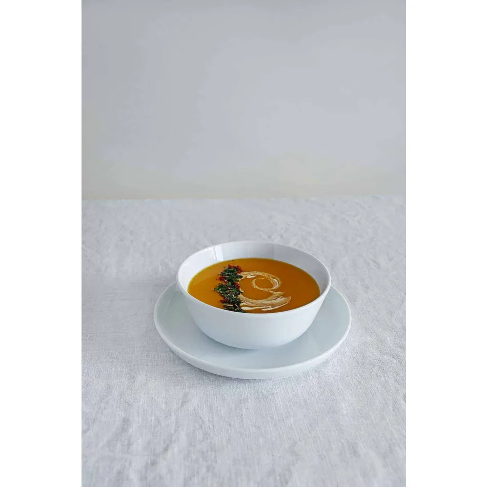 Weißes modernes Design Porzellan Essteller Set 24 Stück - Arktis Viadurini