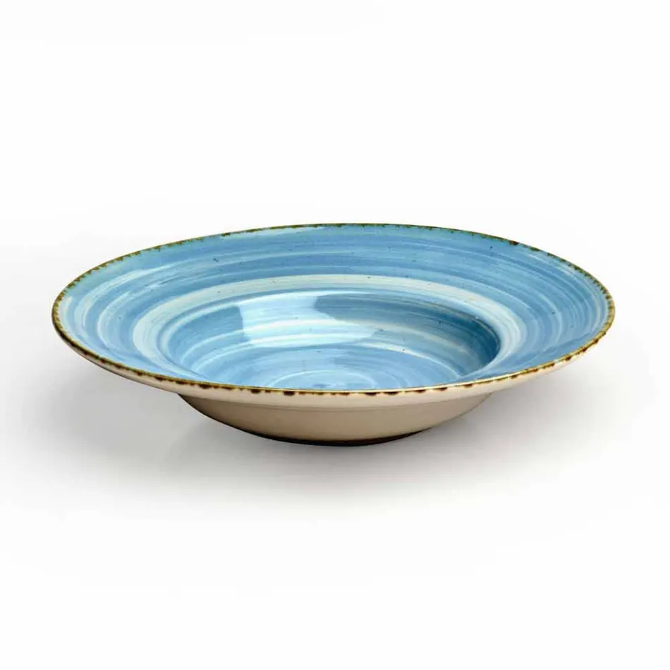 Set mit 16 modernen Design-Gerichten aus elegantem farbigem Steinzeug - Simba Viadurini