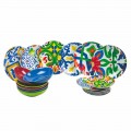 Set von modernen und farbigen Platten in Steinzeug und Porzellan 18 Stück - Ciclade