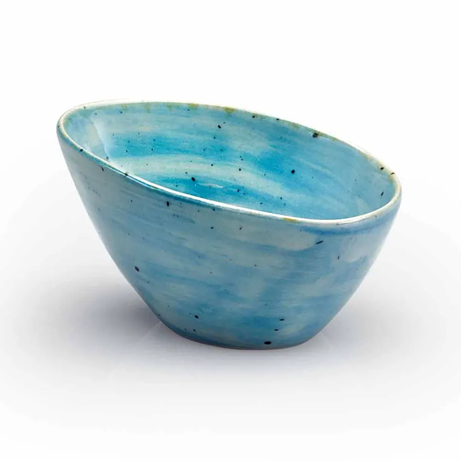 12 Stück Vorspeisenteller Service in farbigem Steinzeug von modernem Design - Simba Viadurini