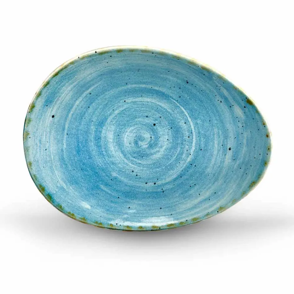 12 Stück Vorspeisenteller Service in farbigem Steinzeug von modernem Design - Simba Viadurini