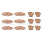 12 Stück Vorspeisenteller Service in farbigem Steinzeug von modernem Design - Simba Viadurini