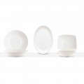 Serviergeschirr 3 Stück Modernes Design aus weißem Porzellan - Malaga