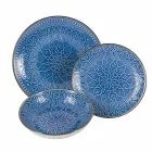 Geschirrservice in Hartdolomitgrau, Hellblau oder Blau 18 Stück - Arabisch Viadurini