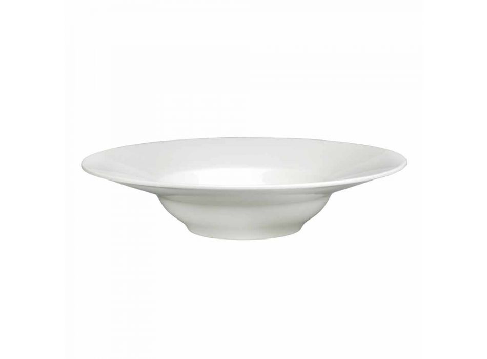 Geschirrset aus weißem Porzellan 23 Teile Modernes und elegantes Design - Nalah Viadurini