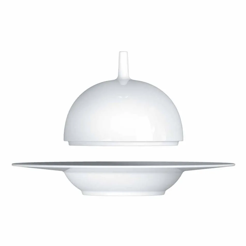 Modernes und elegantes Abendessen Abendessen Set aus Porzellan 24 Stück - Teleskop Viadurini