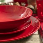 Rote Weihnachtsteller in Steinzeug 18 Stück Tradition und Eleganz - Rossano Viadurini