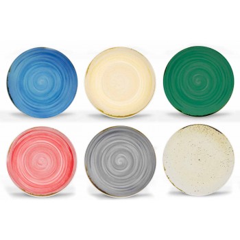 18 Stück Porzellan farbiger und moderner Teller Teller Service - Rurolo