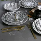 Edelstahl Besteck in Schildpattoptik, satiniert, 24 teilig - Rock Viadurini