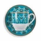 Kaffeetassen und Untertassen Set Farbiges Porzellan Dekoriert 12 Stück - Persien Viadurini