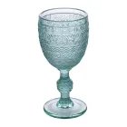 Set mit 12 Kelchen 210 ml aus farbigem Glas und Reliefarbeit - Sonnenuntergang Viadurini