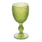 Set mit 12 Kelchen 210 ml aus farbigem Glas und Reliefarbeit - Sonnenuntergang Viadurini