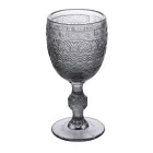 Set mit 12 Kelchen 210 ml aus farbigem Glas und Reliefarbeit - Sonnenuntergang Viadurini