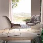 Sessel im 2er Set aus Polypropylen weiß und Kissen in grau Betulla Viadurini