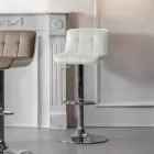 Set aus 2 gepolsterten Designerhockern der Marke Ida, höhenverstellbar Viadurini