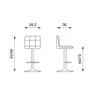 Set aus 2 gepolsterten Designerhockern der Marke Ida, höhenverstellbar Viadurini