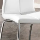 4. September Stühle modernes Design Kunstleder und Chrom-Metall-Alba Viadurini