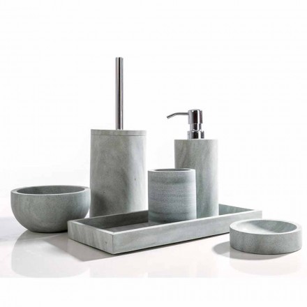 Modernes Badezimmerzubehör aus grauem Montale-Stein Viadurini