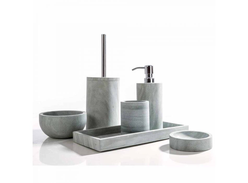 Modernes Badezimmerzubehör aus grauem Montale-Stein Viadurini
