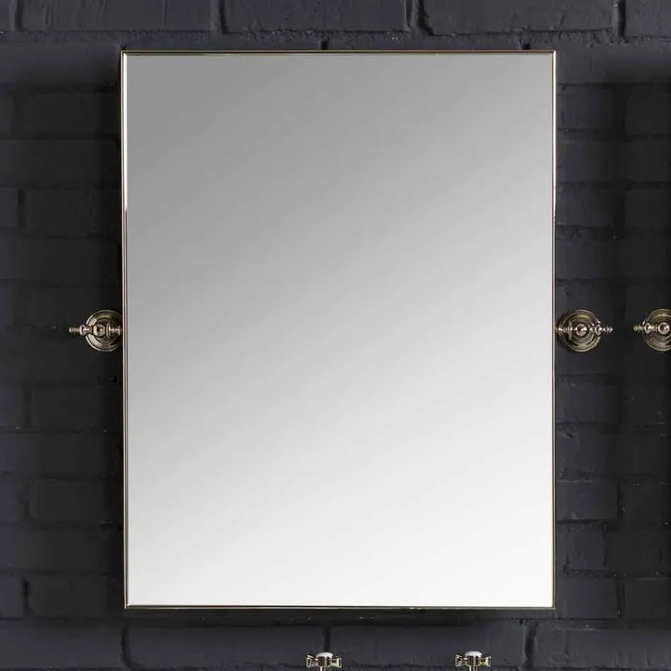 Bad-Set mit Doppel-Konsole aus weißer Keramik von Linienstruktur Viadurini