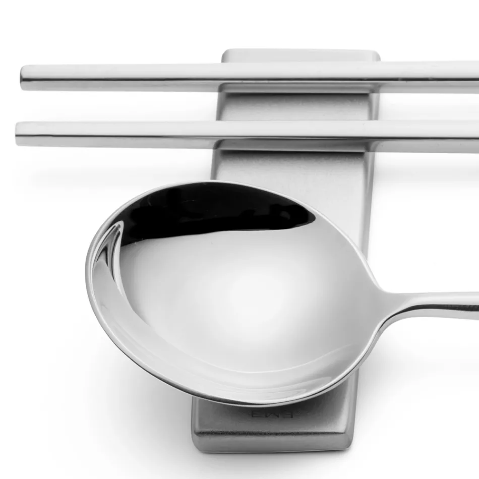 Set bestehend aus Obstlöffel, Essstäbchen und Besteckablage - Osaka Viadurini