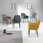 Set aus 2 gepolsterten Sesseln mit farbenfrohem Stoffbezug und Metallgestell - Valeria Viadurini