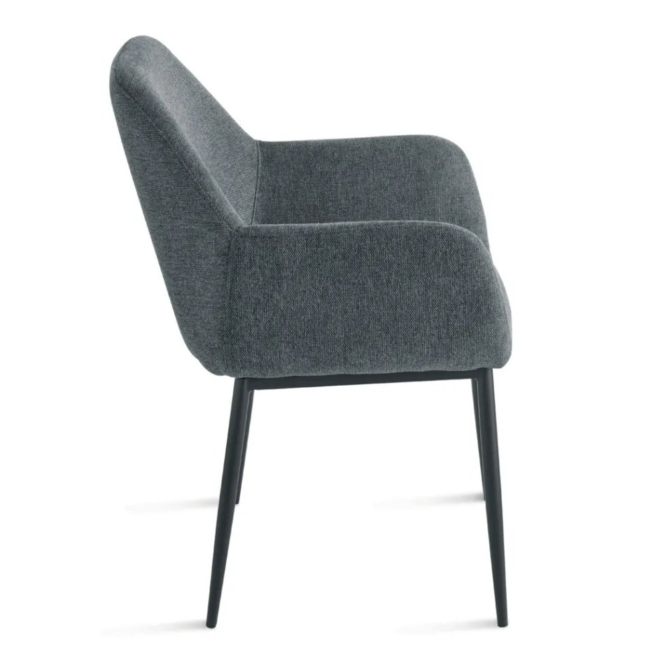 Set aus 2 gepolsterten Sesseln mit farbenfrohem Stoffbezug und Metallgestell - Valeria Viadurini