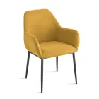 Set aus 2 gepolsterten Sesseln mit farbenfrohem Stoffbezug und Metallgestell - Valeria Viadurini